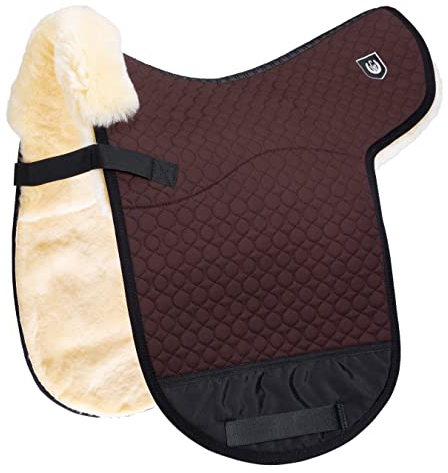 Werner Christ Lammfell Satteldecke für Fellsattel Spezial D anatomische Sattelunterlage aus echtem medizinischem Fell, in braun, Größe: Warmblut