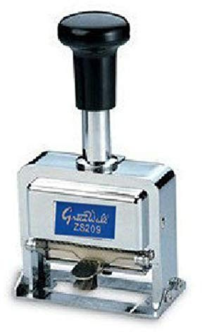 HAND Precision Automatic Numbering Machine/Stamp Self-Inking 9 Wheels, 5mm Digits + Free Ink, 2 Free Dry Inking Pads