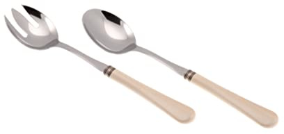 Rivadossi Giulietta Panna - Set di Posate per Insalata, 2 Pezzi - 100% Made in Italy, Artigianalità e Design - Acciaio Inox 18/10