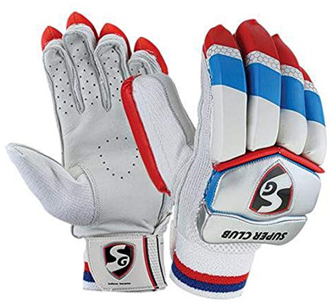 SG Batting Gloves Super Club | LH, juniorstorlek, flerfärgad | Professional Grade vadderade handskar | Superior fingerskydd | Bekvämt och hållbart wicketkeeper för juniorcricketers
