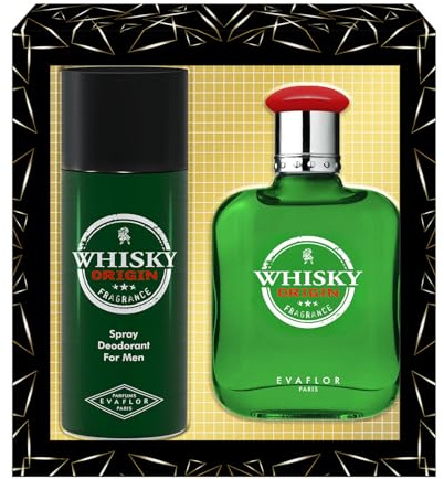 WHISKY Origin • Coffret Eau de Toilette 100ML + Déodorant 15OML • Vaporisateur • Spray • Parfum Homme • Cadeau • EVAFLORPARIS
