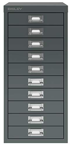 Bisley Filing Cabinet, Metal, Anthracite Grey, One Size, H2910NL