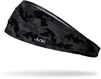 JUNK Brands Big Bang Lite Headband - Moisture-Wicking, Performance Fabric, Non-Slip, Sports Sweatband for Men & Women - One Size - Black Ops