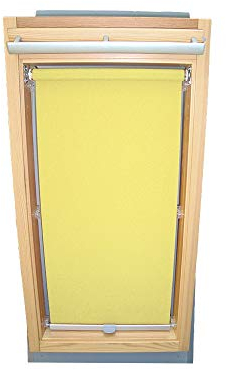 Rollo für VELUX Dachfenster Abdunkelungsrollo für TYP GGL/GPL/GGU/GPU - CK04 - Farbe gelb - mit Haltekrallen