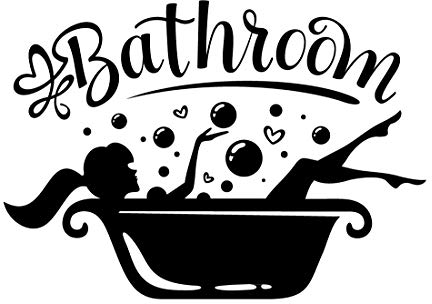 Badezimmer-Türaufkleber Frau Badedekoration Tapete Wandaufkleber Toilette Wandbilder Zubehör Lustig Niedlich Ornament Schild Poster Mädchen Zimmer Tür Dekor Home Art Klebstoff Dekoration Bilder