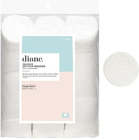 Diane Multi-Layer Cotton Rounds, 300 Count Bulk Pack, 100% Pure Cotton, Premium, Hypoallergenic, Biodegradable, Strong and Durable Makeup and Nail Polish Removal Wipes