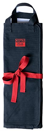 KOTAI | 100% Bolsa enrollable para cuchillos de chef de algodón | 7 ranuras para 6 cuchillos y un acero para bruñir | Asas cómodas y duraderas | Fácil de abrir y cerrar con un sistema de amarre