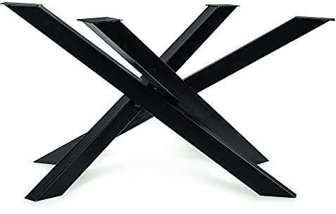 Magnetic Mobel Tischgestell Orion Design Kreuzgestell Schwerlast massiv Tischkufen Stahl Tischbeine Metall Profil 8x4 cm (XL-Size 150x81x71 cm, Schwarz)