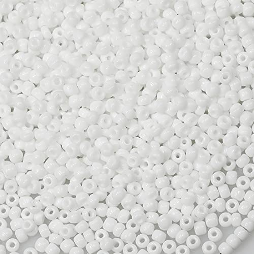 Bala&Fillic Weiß Farbe 3mm Perlen zum Auffädeln 3600Stücke/100Gramm,8/0 Glasperlen zur Herstellung Schmuck, Armbändern, Halsketten und Ohrringen (Weiß)