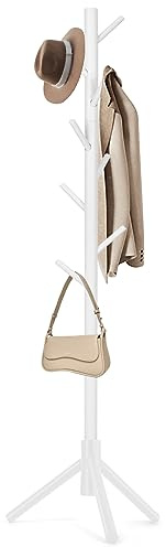 WANGMUXIA Coat Rack, Freestanding Coat Rack with 8 Hooks and 3 Adjustable Size Tree Coat Racks for Bedroom, Hallway, Entrance, Office, for Hats, Coats, Scarves, Handbags
