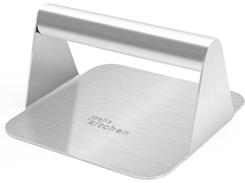 joeji's Kitchen Burgerpresse - Burger Patty Presse aus Edelstahl - Leicht zu Reinigen Spülmaschinenfest - Hamburgerpresse Patty-Presse oder Burger Smasher - Robuster Ausführung…