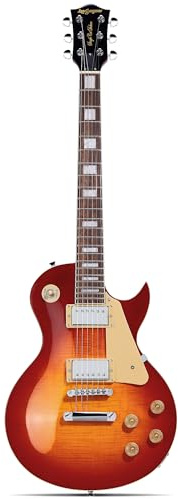 Leo Jaymz SC Series Electric Guitar – Mahogany Body, Laurel Fingerboard, Dual Humbuckers, Tune-O-Matic Bridge, C Neck, 18:1 Tuners (Cherry Sunburst)