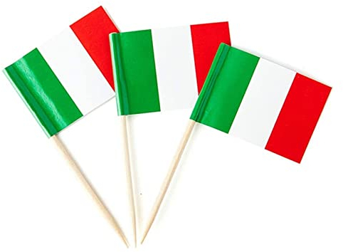 Bandiera Stuzzicadenti Italia 100 Pezzi Stuzzicadenti Decorativi,Stuzzicadenti per frutta Giornata Nazionale Bar Matrimonio Natale San Valentino Cibo Bevande Decorazione per Il Cibo