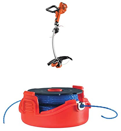 BLACK+DECKER ‎GL9035-QS Tagliabordi Elettrico Ampiezza Taglio 35 Cm, Doppia Impugnatura Regolabile 900 W, Multicolore & A6442-XJ Scatola con Rocchetto Doppio Filo Nylon Reflex, 2 x 6 m, 1.5mm