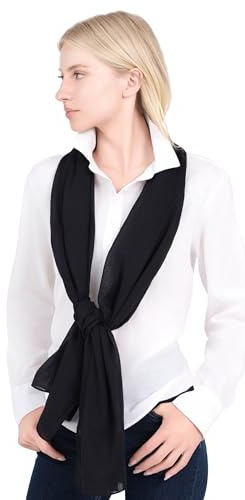 ALLEE DU FOULARD Chèche Écharpe Trendy 100% Coton - Taille 180 x 50 cm - Chèche Femme et Homme Léger et Confortable - Nombreux Coloris (Noir) Long