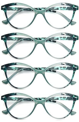 HEEYYOK Lesebrille Damen Blumen/Blumenmuster Katzenauge +1.75 Lesebrillen Bequeme Bunte Leichte Fassung