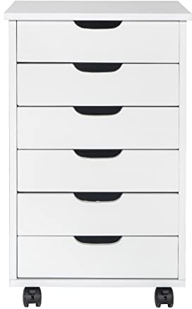 BODHIS Classeur en Bois classeur tiroirs MDF Noyer foncé Couleur Gris Blanc pour Meubles de Bureau à Domicile classeur Armoire de Bureau (6)