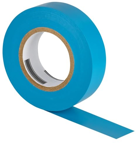 ISOLATECH 1 Rolle PVC Isolierband Blau 19mm x 20 Meter x 0,15mm | PVC nach DIN EN 60454-3-1, Beständig gegen Feuchtigkeit, Flammwidrig und rückstandsfrei entfernbar