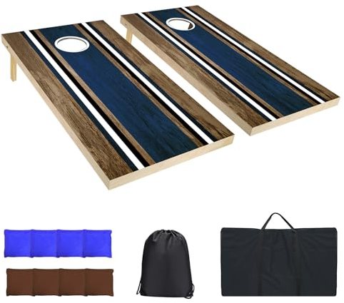FESHIR Cornhole Boards Set-Regulationsgröße 4x2/3x2 Fuß Massivholz Maisloch Spiel Set mit 8 Sitzsäcken und 2 Boards-Perfekt für Outdoor-Spiel, Familientreffen, Rasen Reisen, Bohnenwurfspiel