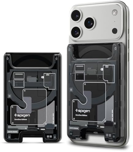 Spigen Ultra Hybrid MagFit ZeroOne V1 Wallet für MagSafe & Pixelsnap | Magnet Wallet im Teardown-Design mit hochwertiger PC Schale, einfachem Kartenzugriff und Platz für 3 Karten - Zero One
