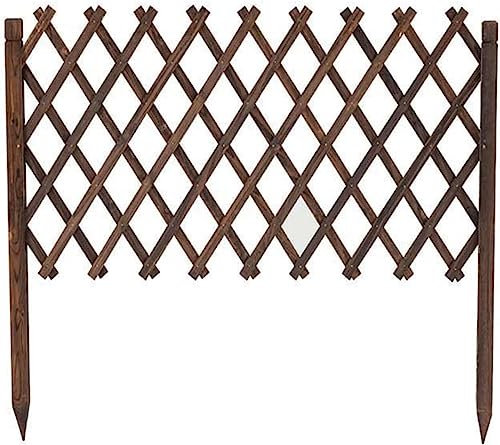 Zaun aus Holz für den Garten, Teleskop-Gitterpaneele für Kletterpflanzen im Freien/Tierbarriere/Sichtschutzzaun (Braun 90 x 180 cm)