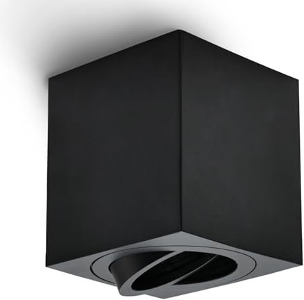 YindaLux Faretti Led Soffitto Noir Opaco - Faretto Led Interno Orientabile a 30° - Rettangolare In Alluminio Ø 80x84mm Faretti Orientabili Da Soffitto per moduli GU10 e LED - Senza lampada 230V