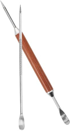 PAMINGONO Penna per Decorare Cappuccino Confezione da 2 Pezzi in Acciaio Inossidabile Punta a Spirale e Cucchiaino a Ago Ampio Design Semplice e Pratico per Latte Art