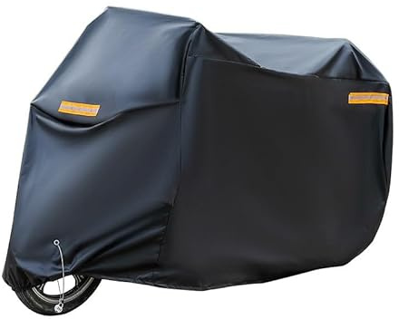 BIRNN Motorradabdeckung für BMW R 1200 RT 2015, Motorrad Abdeckplane Outdoor Anti-UV Wasserdicht Staubdicht Reißfeste Regenschutz Motorrad Schutzhülle Motorrad Zubehör,A Black