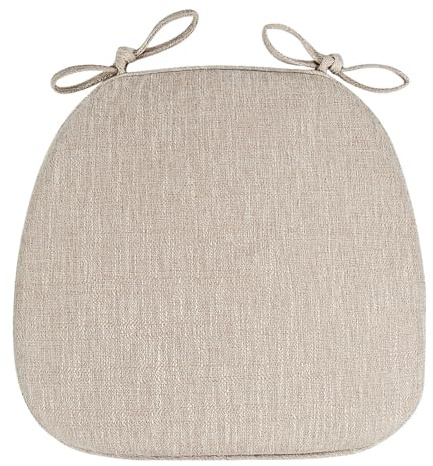 Achimlt Dining Chair Seat Cushion Pad U-Shaped, Linen Seat Pads with Ties and Zipper Removable Covers Non Slip Chair Cushions for Indoor Home Kitchen Patio Garden Office Dining Chairs Pads (Beige)