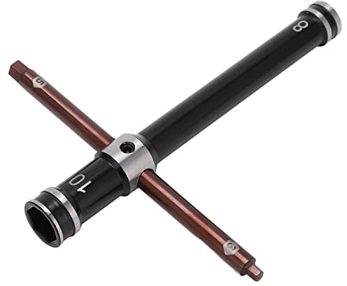 Hiraith Socket Spanner RC Cross Wrench Repair Tool for RC Car Model, with 10mm, 8mm Sockets, 5mm, 3mm Hex Wrench