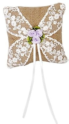 SHOWERORO Ringkissen Für Hochzeit 10 X 10 cm Satin-muschelkissen Mit Bändern Und Strasssteine Für Brautdekoration Und Ringträgerkissen