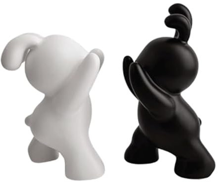 GddOGUK Moderne Buchhalter Stopper Kreative Kaninchen Kunst Buchstützen Keramik Tier Figur Buch Ende Bücherregal Desktop Dekoration