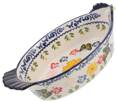 Alipis Teglia da Forno in Ceramica Antiaderente con Doppie Maniglie Pirofila Multiuso per Torte Crostate e Dolci Facilità di Pulizia e Sollevamento Ergonomico Adatta Principianti e Profes