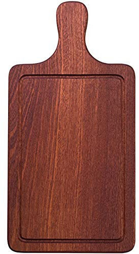 CHFYIJYHM Pratico piatto da portata con manico, multifunzionale, per pizza, pane, frutta, verdura, formaggio (colore legno, 48 x 24 x 2 cm)