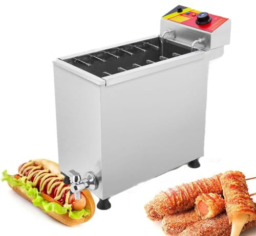 CWCQGH Corn Dog Fryer 25L Commercial Cheese Hot Dog Sticks Maker,Machine Cheese Hot Dogs Sticks Frying Machine for Restaurant, Store, Home