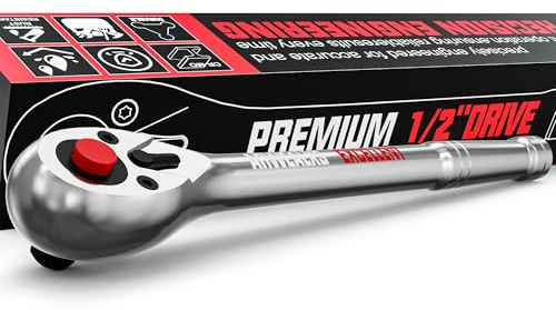 Arwealxs Chiave a Cricchetto 1/2'', 280mm Cricchetto Reversibile, Impugnatura a Cricchetto con 72 Denti, Chiavi Inglesi a Bussola, Per la Riparazione di Mobili, Auto