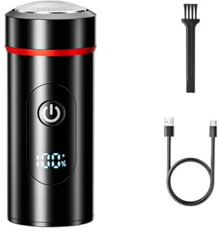 Mini Rasierer Herren Elektrisch, Portable Elektrorasierer IPX7 Wasserdichter Klein Shaver, Tragbarer Rotary Dual Ring Elektrischer Mini-rasierer für Zuhause, Auto, Reisen, Büro (8 x 3,5 x 3,5 cm)