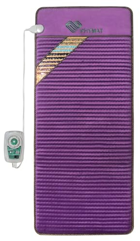 PHYMAT Ferninfrarot-Amethyst-Heizmatte (PEMF) (180 x 80cm) – 5-farbige Naturkristall-Infrarotmatte – Amethyst-Infrarot-Heizmatte mit automatischer Abschaltung
