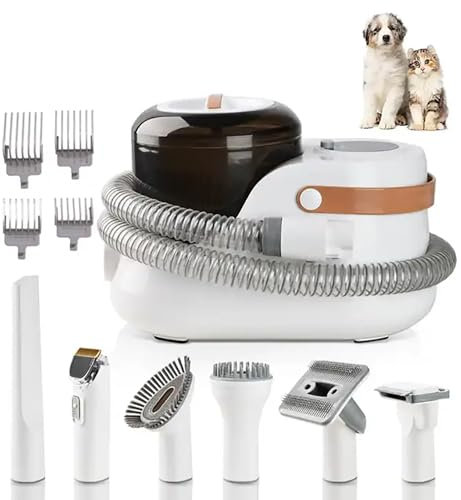 EORNYHQMY Dog Grooming Vacuum,Low Noise Dog Grooming Kit,with 6 Pet Hair Remover Tools,2.5L Large Dust Cup,for Cats Dogs