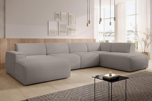 AXLIVING XXL Sofa U Form Didim Hellbraun 378 cm breit modern & großzügig R