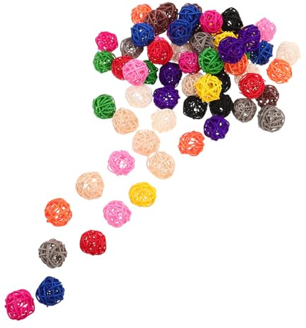 Gatuida 65 Stück Teiliges Rattan-dekokugeln Leichte Aromatherapie-deko für DIY Basteln Vielseitige Vasenfüllung Spielerisches Vogelspielzeug für Party Hochzeit und Wohnkultur