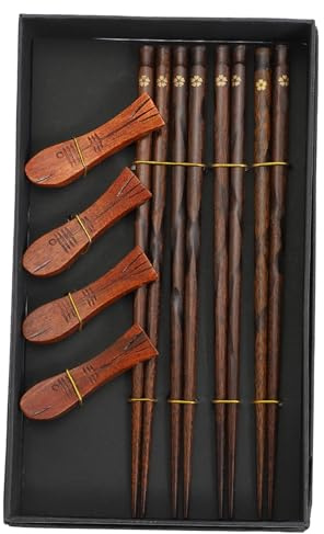 VALICLUD Bacchette in Legno Naturale con Supporti Inclusi Bacchette Giapponesi e Cinesi per Uso Domestico e Ristoranti Design Liscio ed Equilibrato per Sushi e Viaggi