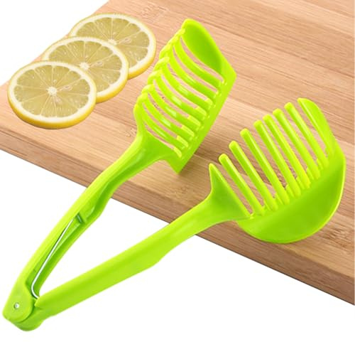 Confezione da 2 Taglia Pomodori, Affetta Cipolle ABS Taglia Patate,taglia pomodorini AffettaVerdure Strumento Sicuro con Manico Antiscivolo,Taglia Cipolla