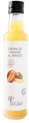 Platé Crema de Vinagre de Mango 250 ml | Aderezo tropical, dulce y natural | Ideal para ensaladas, pescados y platos creativos | Elaborado en Canarias, vegano y sin gluten