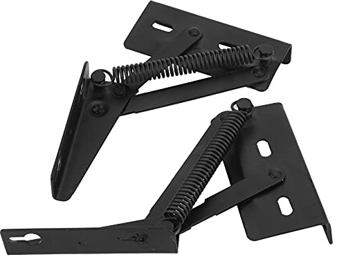 Federscharnier, dreieckiges Scharnier, Hardware-Beschläge, schwarzes Eisen, stark, langlebig, 80-Grad-Öffnungswinkel für Klappbett, Sofa, Schranktür, Hebetür, 15 x 5 cm, 478 g, 2
