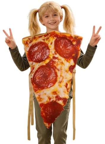 HohuzSruk Costume da Pizza,Abito Cosplay Cibo Realistico Divertente | Costume A Fetta Di Pizza Per Halloween,Per Feste In Maschera Carnevale Ruolo Adulti Bambini Natale Compleanno