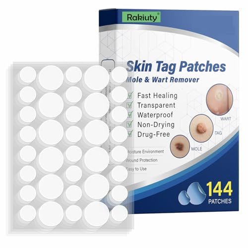 Removal Patches,Parches Quita Verrugas Cuello y Cara,Skin Tag Removal Patches,Parches Quita Wart Cuello y Cara,para Mujer Hombre,144 Piezas
