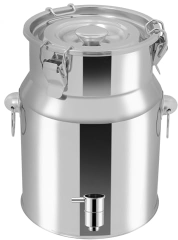 Bidon À Huile en Acier Inoxydable avec Robinet,Bidon À Lait INOX for À Vin Baril Seau À Eau Huile Réservoir À Thé avec Couvercle Scellé,Capacity-88Liters