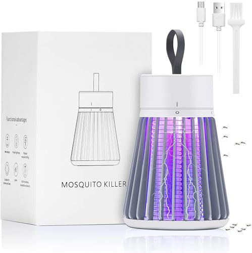 YwuLy Insektenvernichter Elektrisch, Mückenfalle Mückenlampe Akku Fliegenfalle Elektrisch USB, Elektrischer Insektenlampe Innen/Außen/Schlafzimmer, Insektenfalle Moskito Killer (Wiederaufladbar, Weiß)