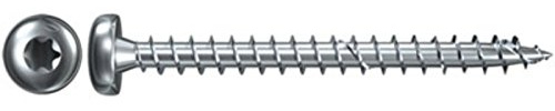 fischer Power-Fast FPF-PT 4,5 x 30 ZPF - Spanplattenschrauben mit Halbrundkopf und Vollgewinde, für Verbindungen von Metall auf Holz, blauverzinkt - 200 Stück - Art.-Nr. 652787